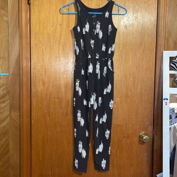 •CAT&JACK•GRAY & WHITE PAINT STREAKS DETAIL JUMPSUIT ROMPER PANTS SIZE 6/6X EUC - Picture 9 of 9